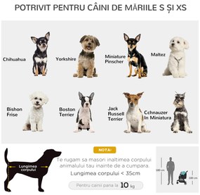 PawHut Cărucior pentru Câini cu 3 Roți, Cărucior Pliant cu Husă de Ploaie, Coș și Curea, 80,5x51,5x100 cm, Verde Închis | Aosom Romania