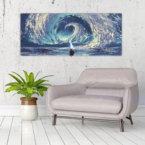 Tablou - Ilustrație a unui băiat cu o suliță (120x50 cm)