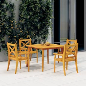 3058002 vidaXL Set mobilier de grădină, 5 piese, lemn masiv de acacia