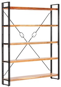 vidaXL Bibliotecă cu 5 rafturi, 140x30x180 cm, lemn masiv de acacia