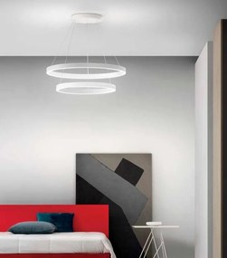 Lustra LED circulara cu 2 inele 80/60cm CRISEIDE, alb, negru sau auriu