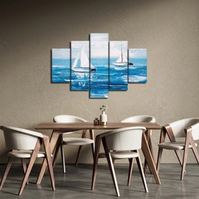Tablou - Pictură yacht pe mare (150x105 cm)