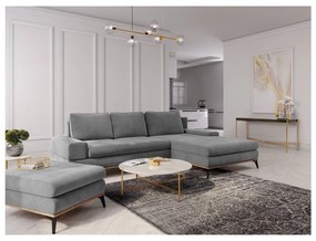 Colțar extensibil cu șezlong pe partea dreaptă Windsor &amp; Co Sofas Planet, gri