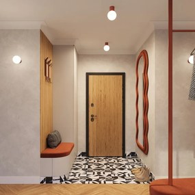 Plafonieră portocalie cu abajur din sticlă ø 12 cm Orbital – Sollux