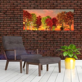 Tablou - Copaci colorate (120x50 cm)