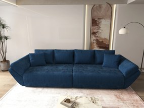 Canapea extensibilă dumonde cu ladă de depozitare si sezut confortabil din spuma high-density, Berlin Zoom Blue 300x100 cm