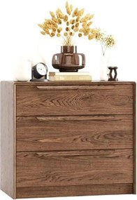 Comodă lemn masiv Bordo 3 sertare, 90 × 48 × 84 cm