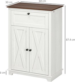 HOMCOM Bufet de depozitare cu multiple spații de depozitare, 2 uși cu raft reglabil, 1 sertar, 60L x 30Ad x 87,5Î cm | Aosom Romania