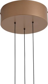 Lampă suspendată modernă bronz cu lemn de nuc, inclusiv LED reglabil - Smith