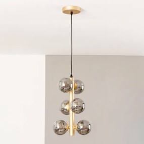 Lustră LED pe cablu Brilagi MILLA 6xG9/3W/230V auriu/fumuriu