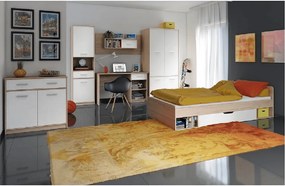 Birou PC 1S, alb/stejar sonoma, TEYO