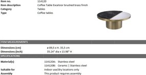 Masuta de cafea design elegant LUX Excelsior, alama 114120 HZ