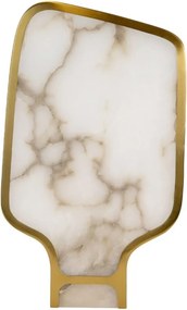 Lampa de masa LUX din otel auriu si alabastru