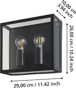 Aplică de exterior ALAMONTE 2xE27/40W/230V IP44 Eglo 900698