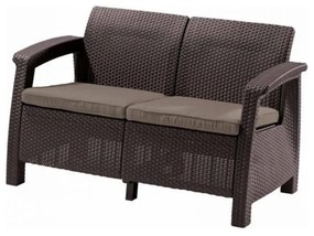 Canapea Corfu, maro, cu pernă taupe caldă