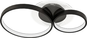 HOMCOM Lampă de tavan LED Modernă cu Intensitate Reglabilă, Putere 40W, Negru | Aosom Romania