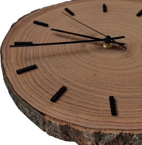 SENTOP | copy of Ceas de perete din lemn brut cu cifre negre și scoarță | KORR