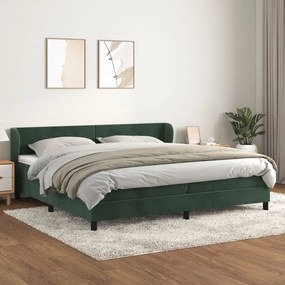 3127394 vidaXL Pat box spring cu saltea, verde închis, 200x200 cm, catifea