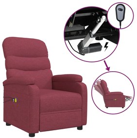3073697 vidaXL Fotoliu de masaj electric rabatabil, roșu vin, textil