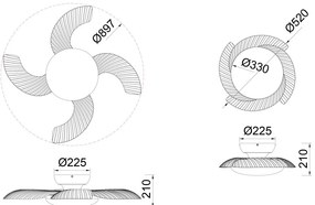 Lustra LED cu Ventilator si telecomanda ALOHA lemn/alb