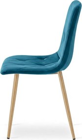 Scaun de sufragerie catifea turcoaz LIBRA