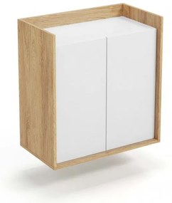 Corp depozitare modular Mobius 2D natur/alb – H83 cm