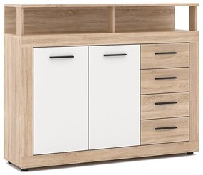 Comodă RUNA, stejar Sonoma/alb
