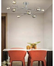 Brilagi - Lustră aplicată LED MISTEL 9xG9/3W/230V negru-crom/sticlă fumurie