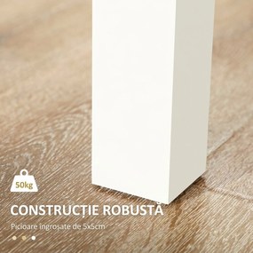 HOMCOM Masă pentru 4-6 Persoane, Masă Modernă de Bucătărie și Sufragerie din Lemn, 119x70x75 cm, Alb | Aosom Romania