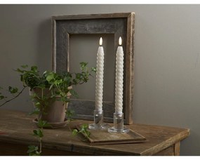 Set de 2 lumânări cu LED din ceară bej Star Trading Flamme Swirl Antique, înălțime 25 cm