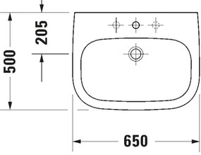 Duravit 23106500002 - Lavoar suspendat D-CODE 65x50 cm, ceramică/alb lucios