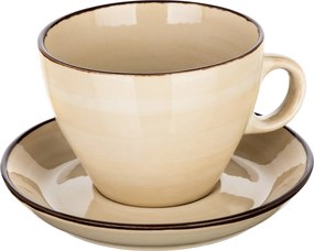 Ceașcă cu farfurioară Banquet PALAS, 290 ml,  crem