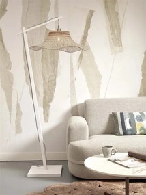 Lampa de podea din bambus Ibiza L 65cm, alb/ natur