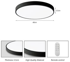Plafonieră LED dimabilă Immax NEO 07248L SEMPLICI 36W/230V Wi-Fi Tuya negru + telecomandă