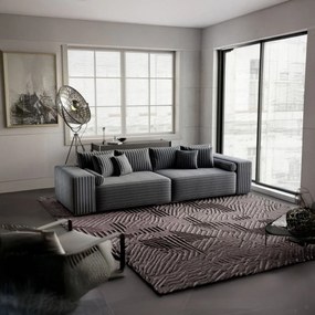 Canapea extensibilă dumonde cu ladă de depozitare si sezut confortabil din spuma high-density, Marbela Ambience Grey XXL 295x100 cm