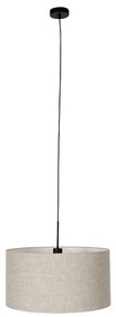 Lampă suspendată country negru cu nuanță bej 50 cm - Combi 1