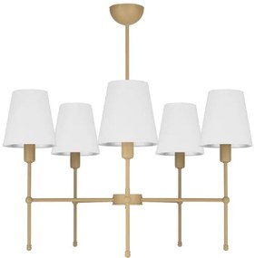 Lustră cu tijă MADELA 5xE14/40W/230V alb/bej