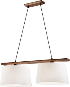 Lustră suspendată pe cablu AIDA, 2xE27/60W/230V, stejar/nuc