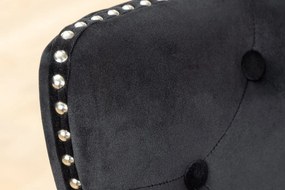 Set 2 scaune Stil Baroc, Catifea, Negru, CASTLE