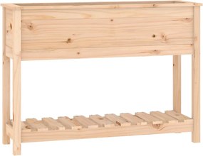 vidaXL Jardinieră cu raft, 111,5x34,5x81 cm, lemn masiv de pin