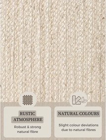 Covor în culoare naturală deschisă reversibil/țesut manual din iută 160x230 cm Braided – Hanse Home