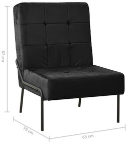 Scaun de relaxare, 65x79x87 cm, negru, catifea 1, Negru
