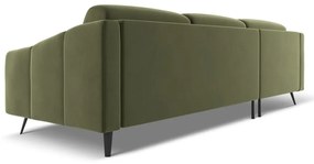 Colțar verde cu tapițerie din catifea (cu colț pe partea stângă) Nalu – Makamii