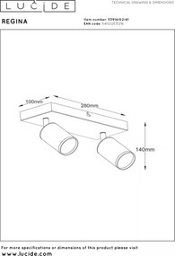 Lucide 53914/02/41 - Corp de iluminat tip spot REGINA 2xGU10/50W/230V bej