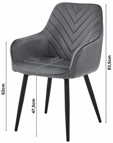 Scaun de masa NANA VELVET, crem