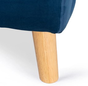 JAKS Fotoliu extensibil Marry 2 velur albastru închis