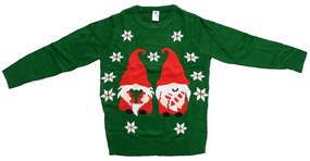 Pulover de Craciun pentru femei GNOME verde inchis - diverse marimi Marime: XL