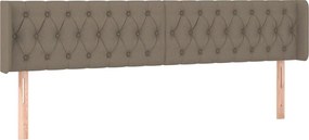 vidaXL Tăblie de pat cu aripioare gri taupe 183x16x78/88 cm textil