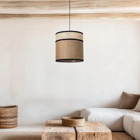 Lustra/Pendul design rustic din panza si rattan BURLAP