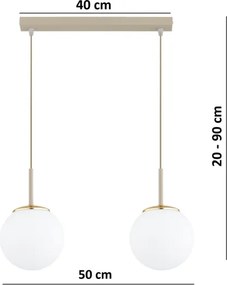 Brilagi - Lustru suspendat cu cablu MILO 2xE27/60W/230V bej/auriu
